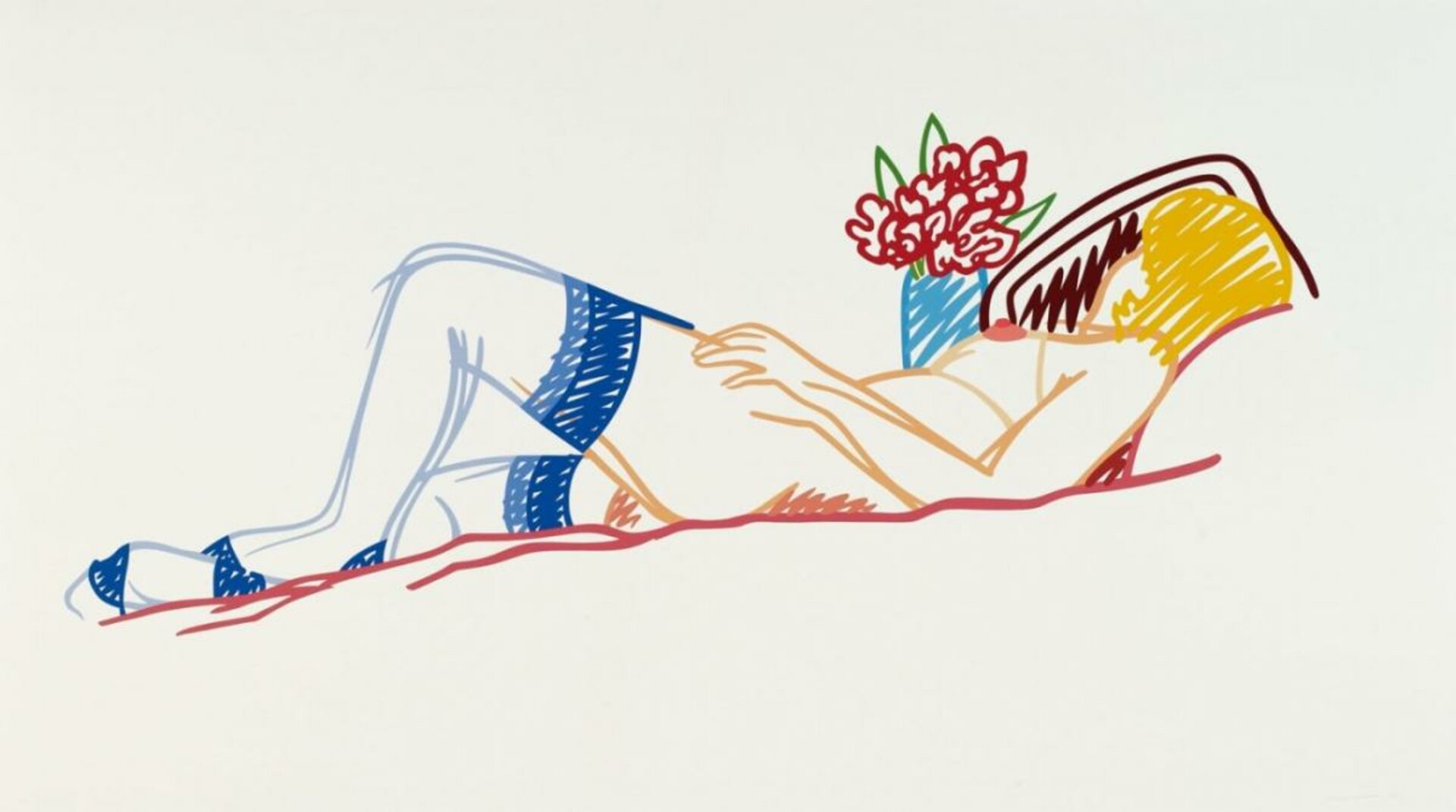 Tom Wesselmann | Nude with bouquet and stockings